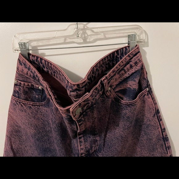 Pink/Purple Acid Wash High Waisted Jeans - Picture 4 of 4